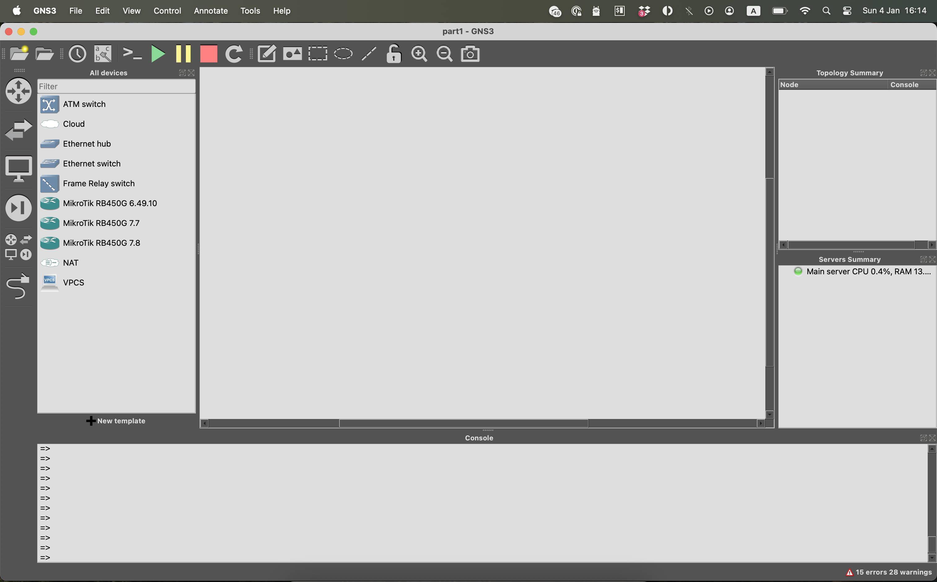 Моделирование сети на Mac — установка и настройка GNS3